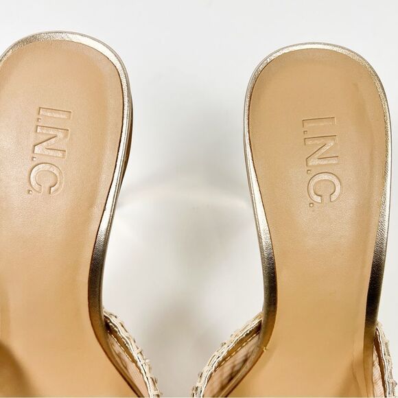 INC Emory Heels Rhinestone Mesh Slide Gold Stiletto Pointed Toe Size 11M NEW - Picture 6 of 10